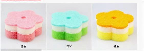 5pcs Multi-Purpose Scrub Sponges Flower Shape Non-Scratch Scouring Pads Dishwashing Cleaning Sponges Ιδανικό για το μπάνιο της κουζίνας