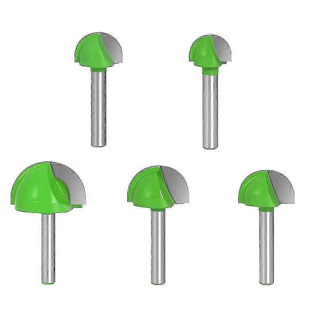 1 Set Of 5 Shank Router Bits, 6mm, Shank Router Core Box Bits, Slot Woodworking Tools, Slotting Knives, 6mm/8mm/10mm/12mm/18mm