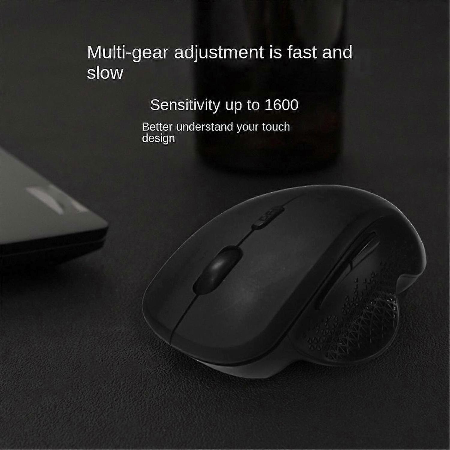 Wireless Mouse Bluetooth for Computer Laptop Dual Mode Ergonomic Rechargeable Mouse Black