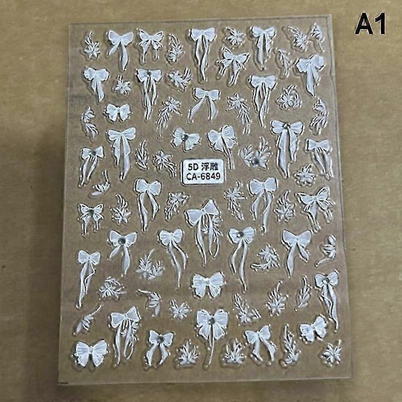Pearl Bow Shape Nail Sticker Enhancement Adhesive Nail Salon DIY Stereoscopic Nail Salon Nail Decoration Nail Enthusiasts