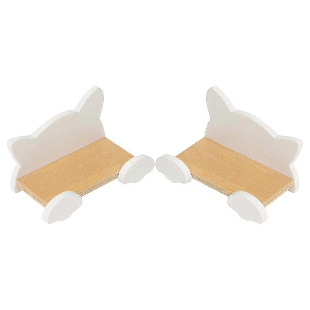 Wood Miniature Shelf Doll House Wall Shelf for Storage 6Pcs Pack