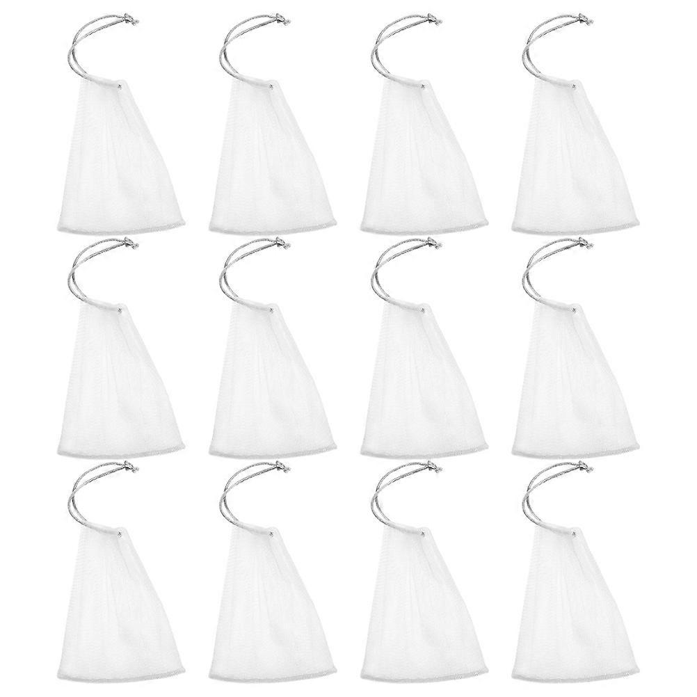 Household Soap Nets 30Pcs for Travel Bathing Bubble Making with Drawstring Closure Made from Pe Mesh White