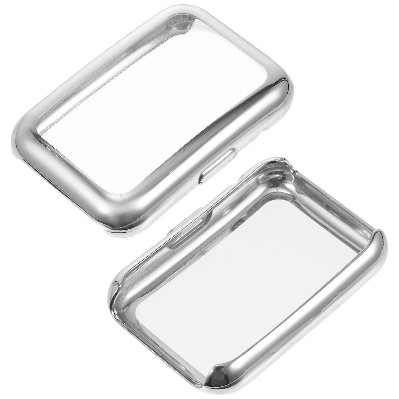Watch Accessories Watch Protective Shells Men Women Watch Fit Tpu Silver Decorative 2Set