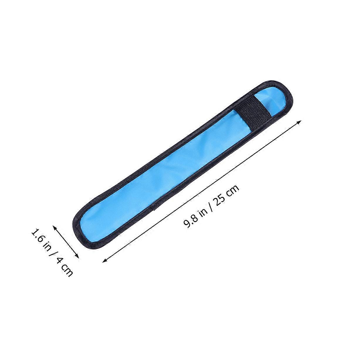 Nylon Led Wrist Band Light Emitting Reflective Safety Warning Blue Small 1Pack