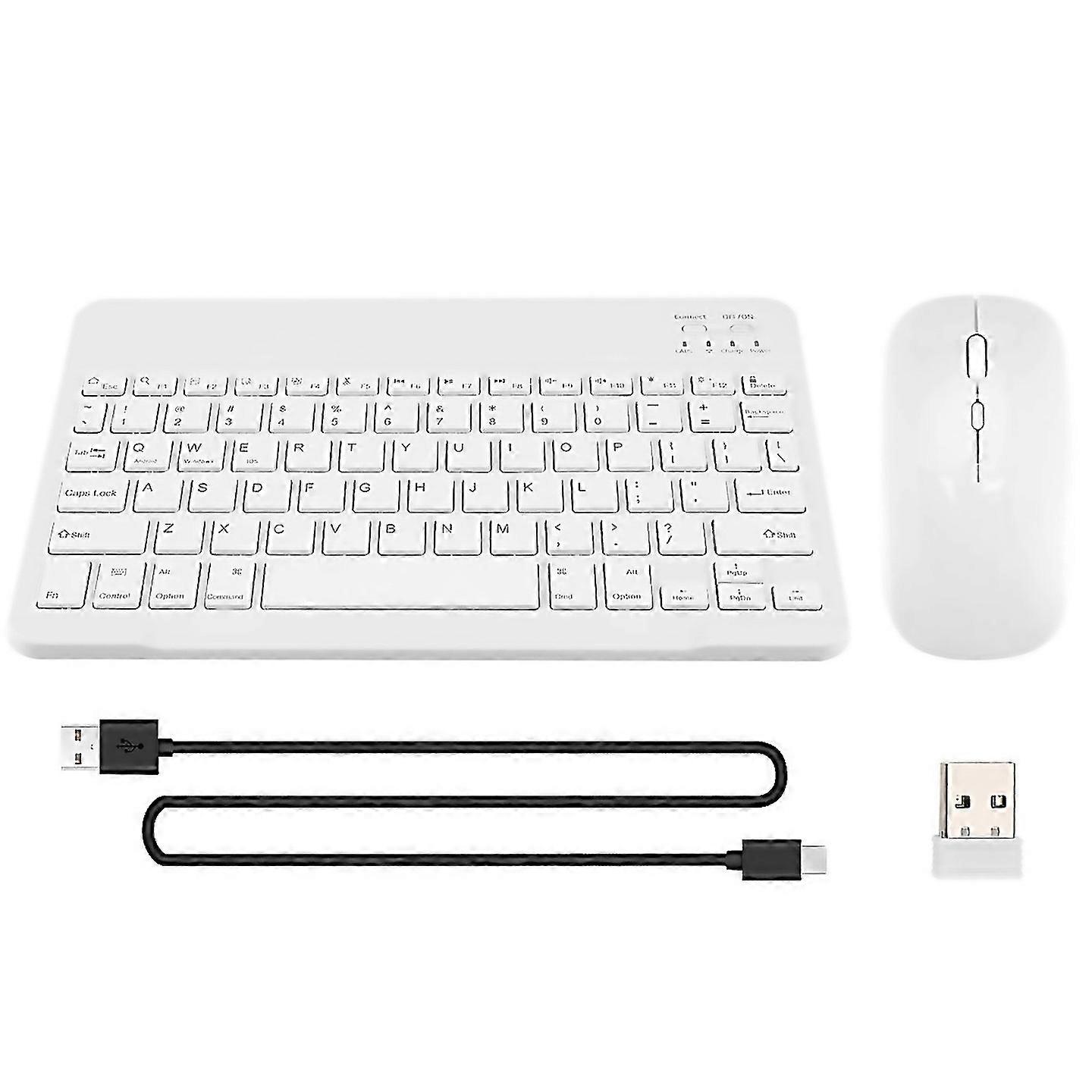 For Ultrathin Silent Wireless Bluetooth Keyboard And Mouse Set White