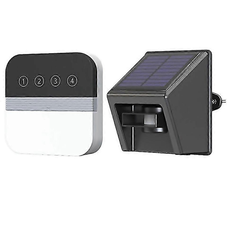 For Solar Driveway Alarm Infrared Detection Wireless Doorbell Eu
