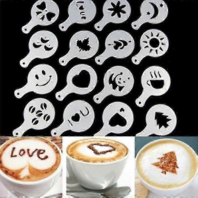 Shaker per cioccolato con set di 16 stencil per caffè