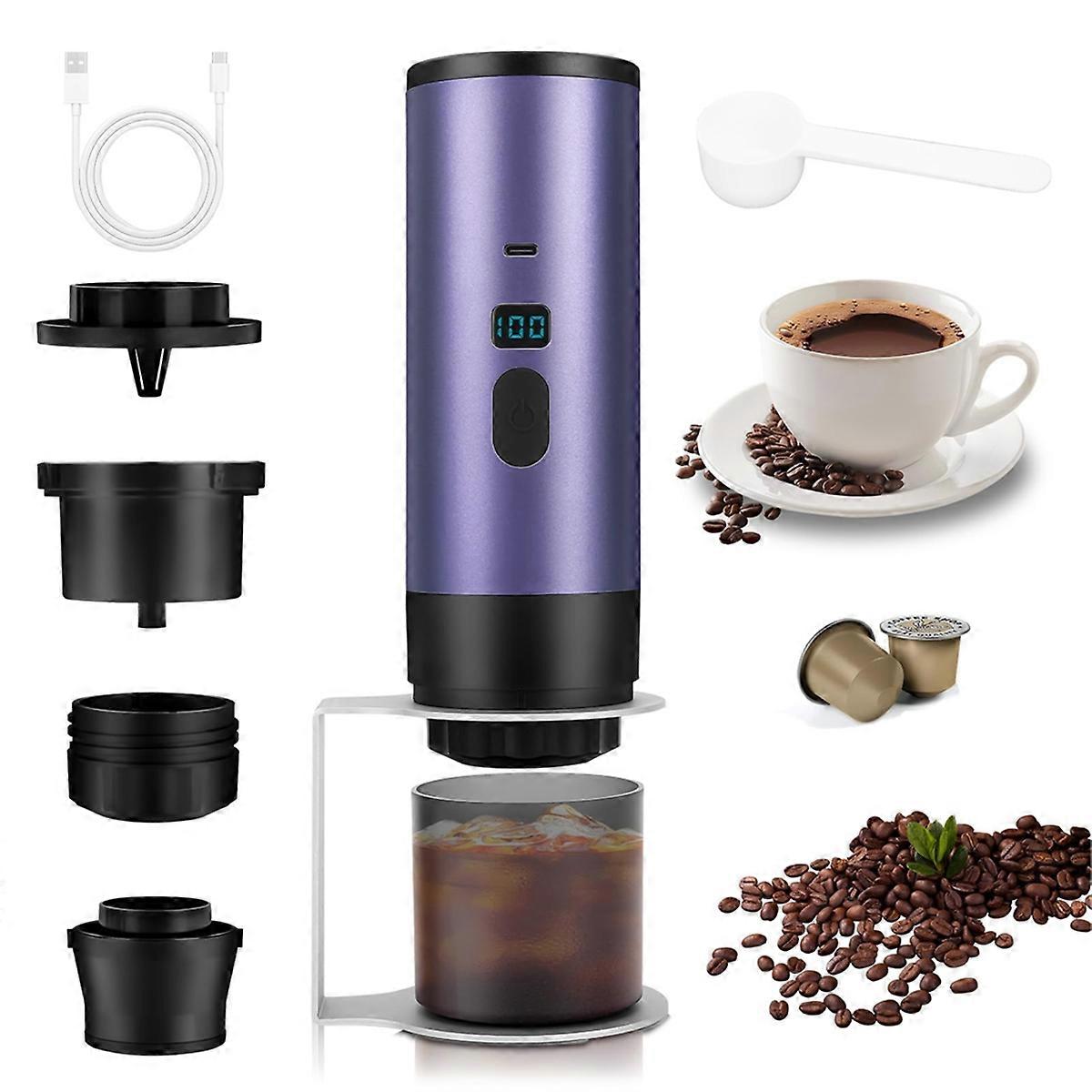 Portable Capsule Coffee Machine, Electric Espresso Maker