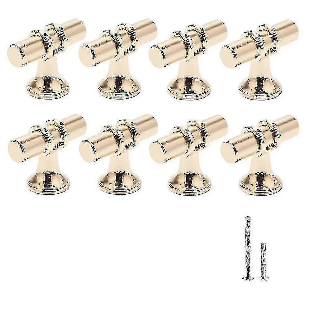 8 Packs Champagne Gold Cabinet Knobs Drawer Knobs Euro T Bar Cabinet Handles Modern Knobs For Cabin