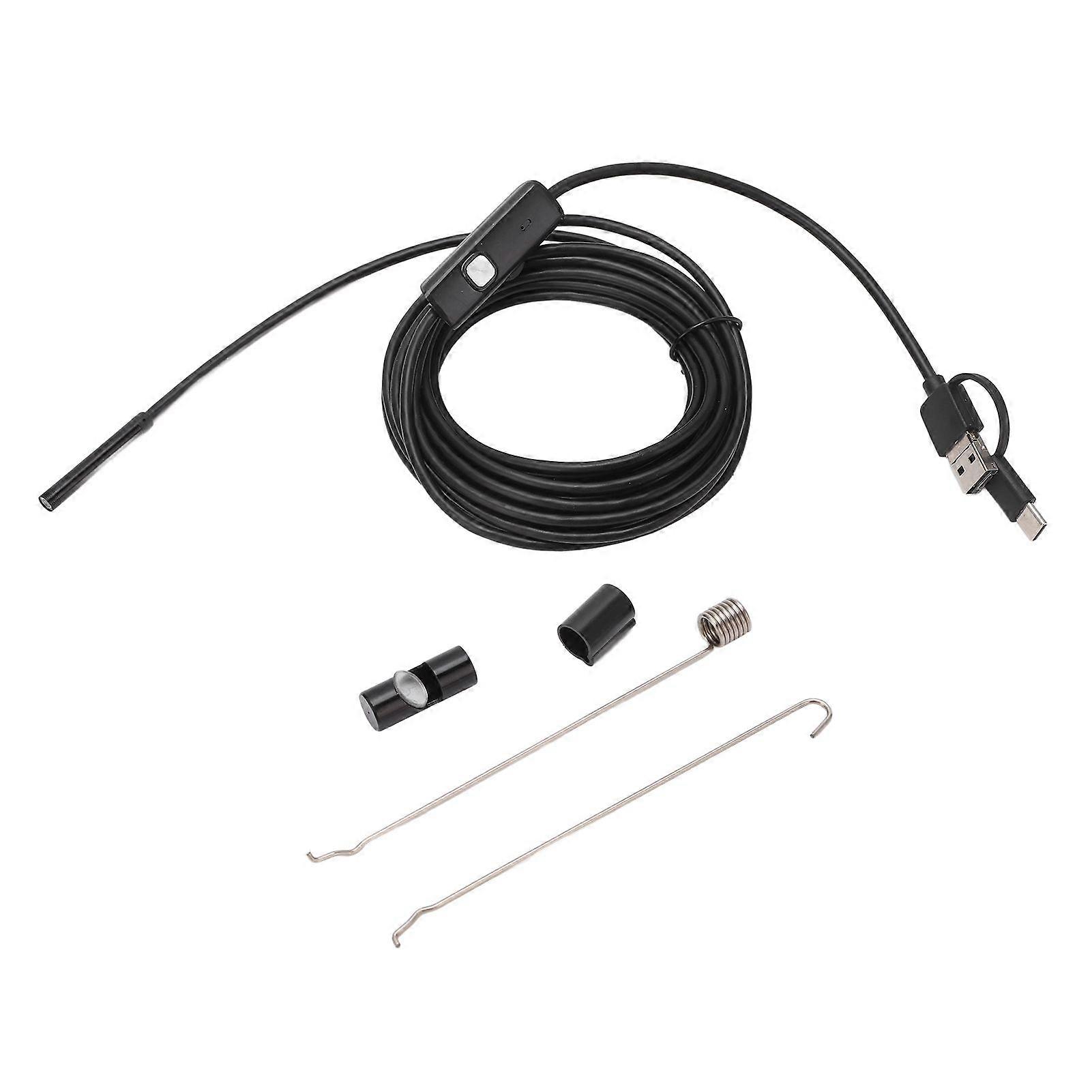 Endoscope 5.5mm 3 in 1 USB Borescope Camera IP67 Waterproof for Inspection Maintenance 5m / 16.4ft