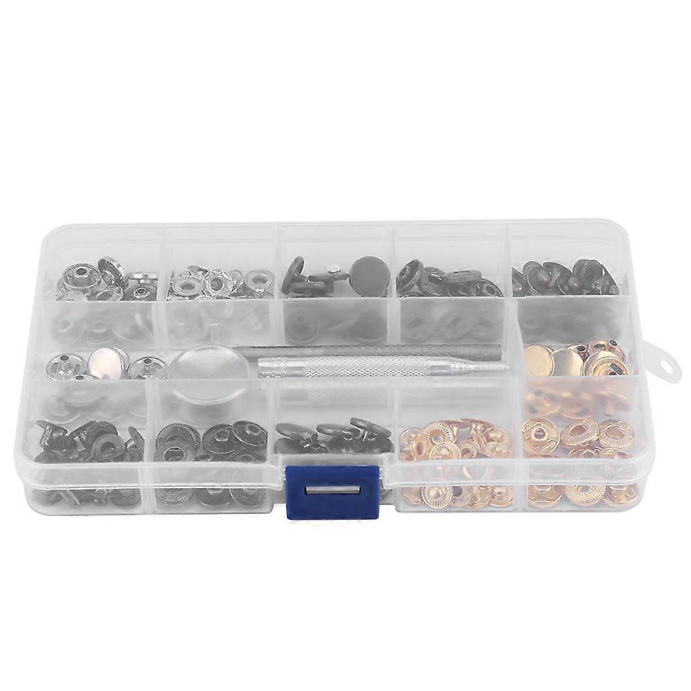 40 Sets Press Stud Snap Button Popper Fastener with Setting Tool for Clothes (633#12MM)