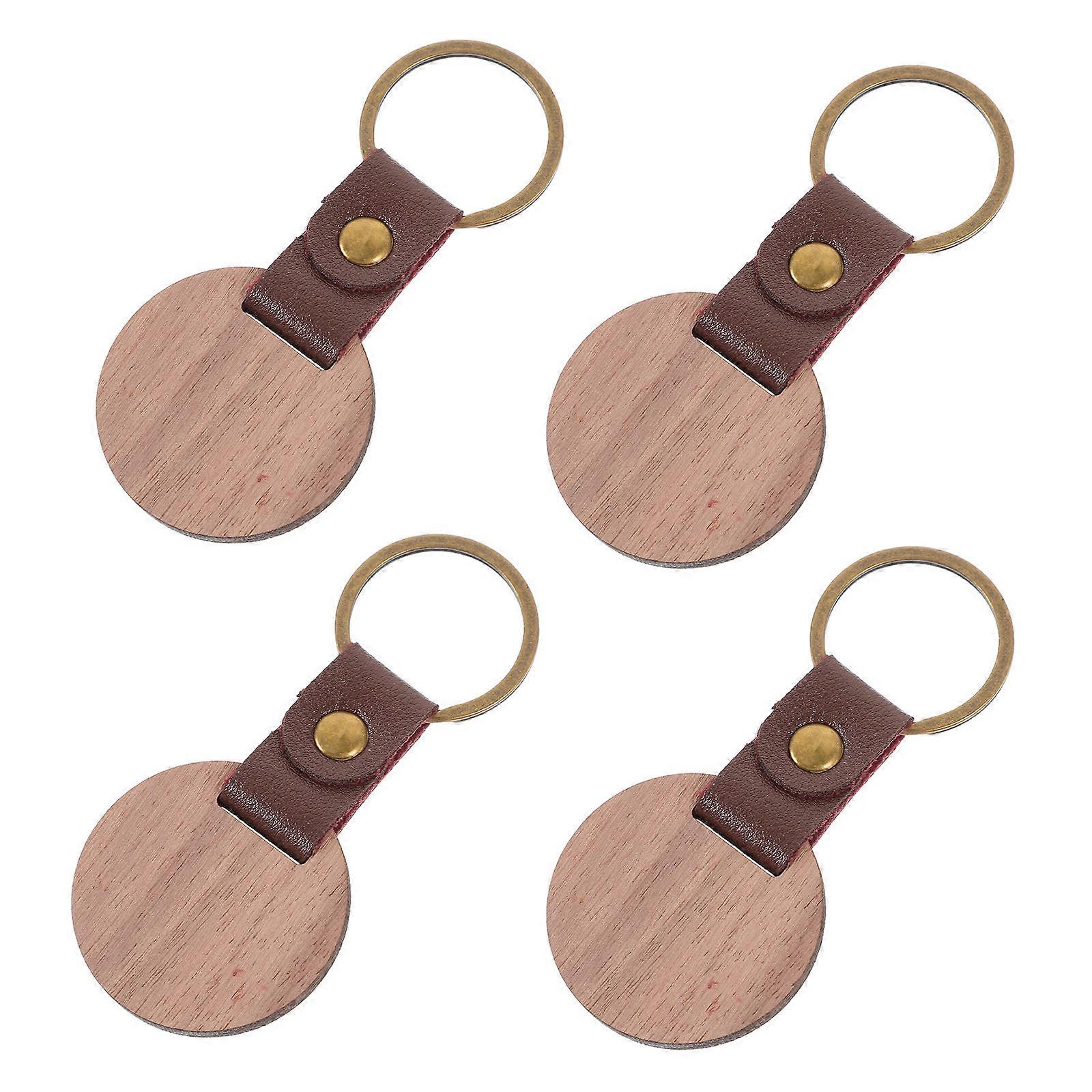 Wood Keychain for DIY Wooden Keychain Blanks 16Pcs Pack