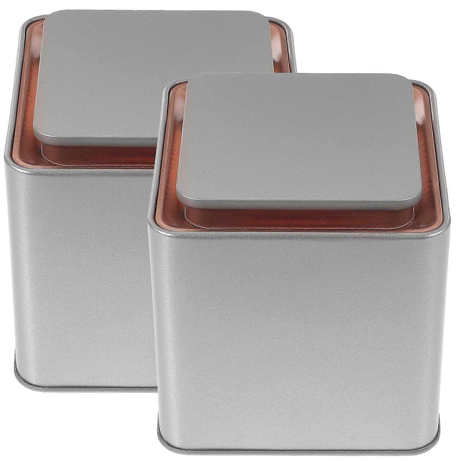 Golden Tinplate Tea Containers for Storage 6Pcs with Sealed Screw Lid Design