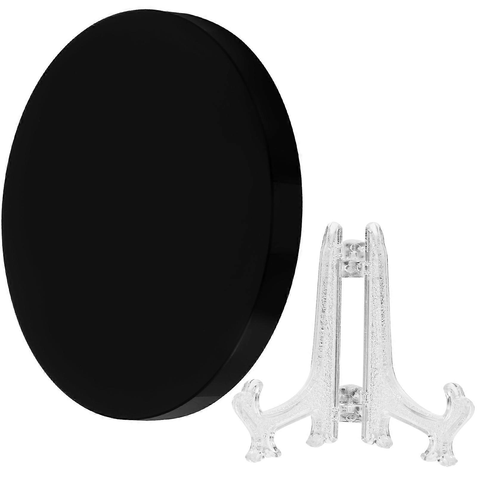 Obsidian Scrying Mirror Circle Mirror for Meditation 5Pcs Set with Stand