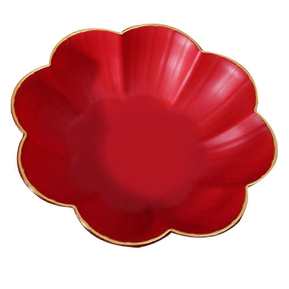 Wedding Red Snack Tray 3Pcs Decorative Fruit Plate for Storage