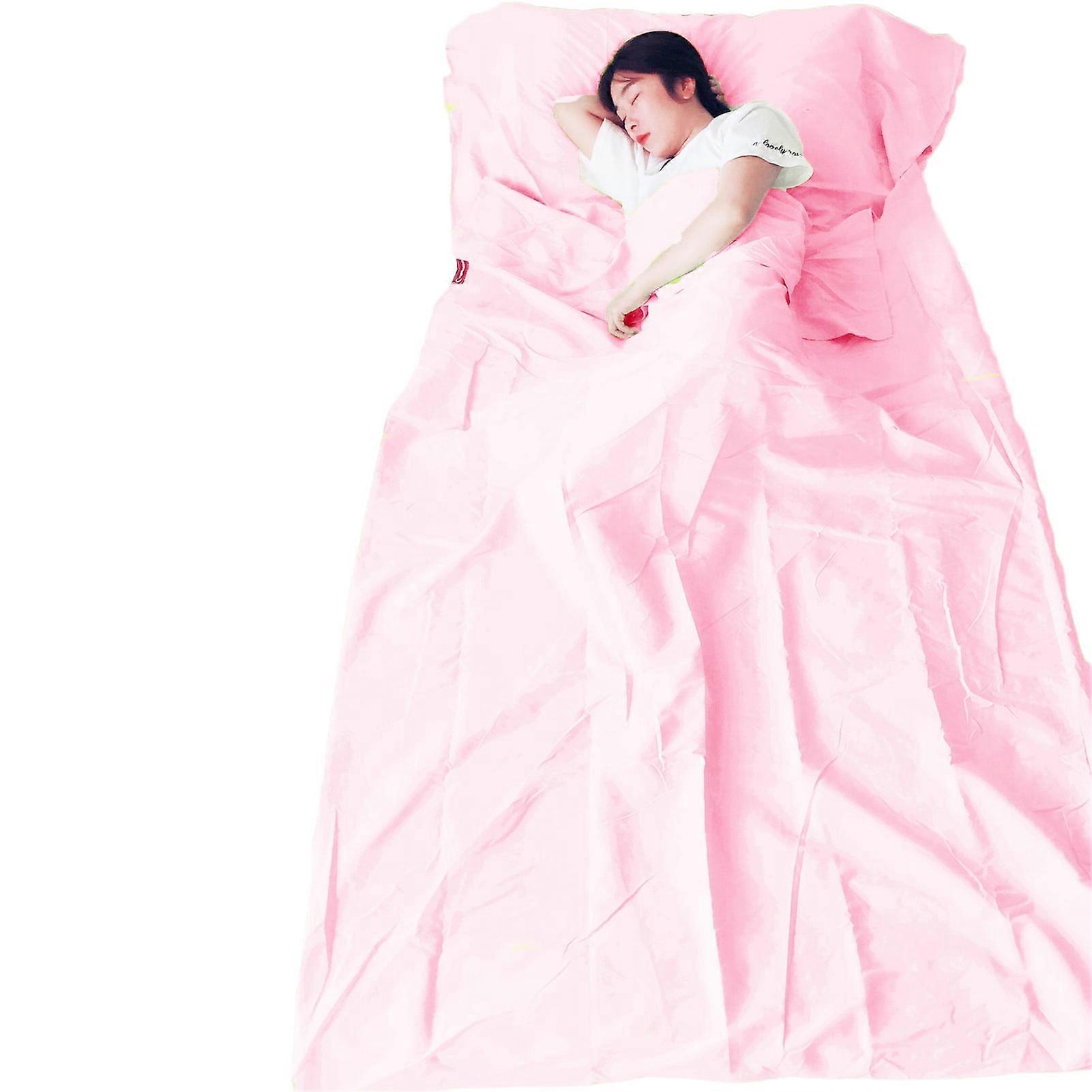 Washranp Sleeping Bag,Lightweight Solid Color Soft Waterproof Foldable Travel Sheet with Pillowcase for Camping Backpacking Hiking