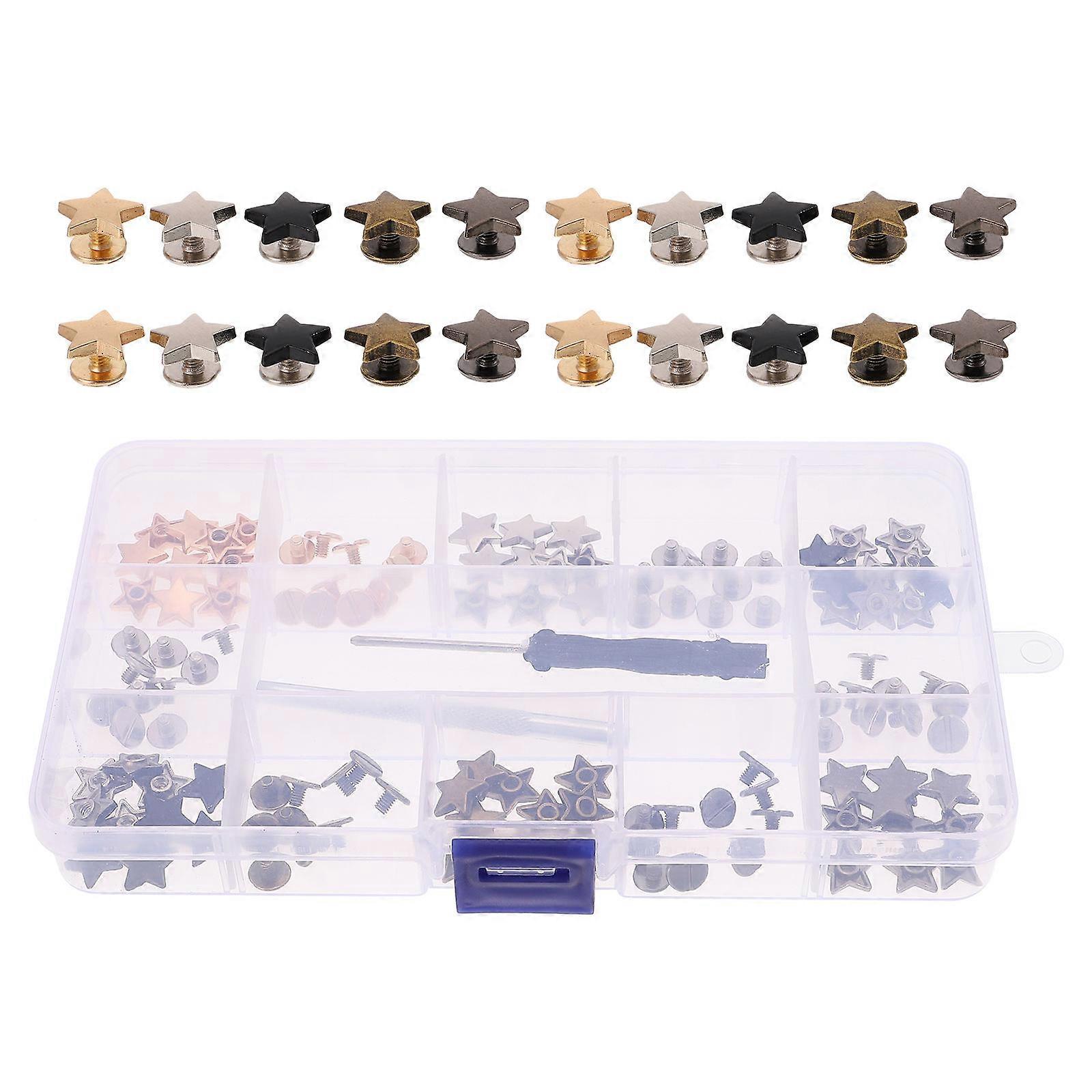 Five-Pointed Star Rivets DIY Luggage Bag Rivets 1 Box for Crafts