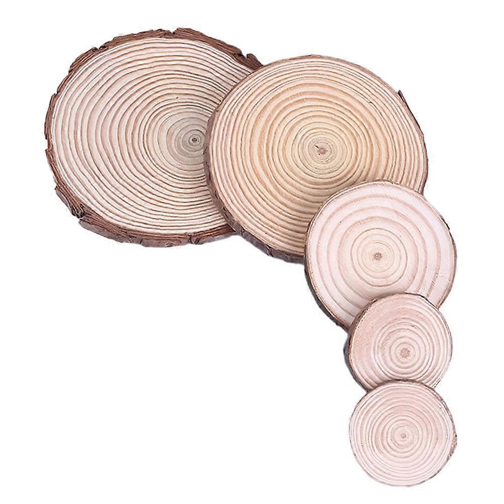 Natural Wood Slices Round Wood Discs for DIY Crafts 5Pcs Assorted Color