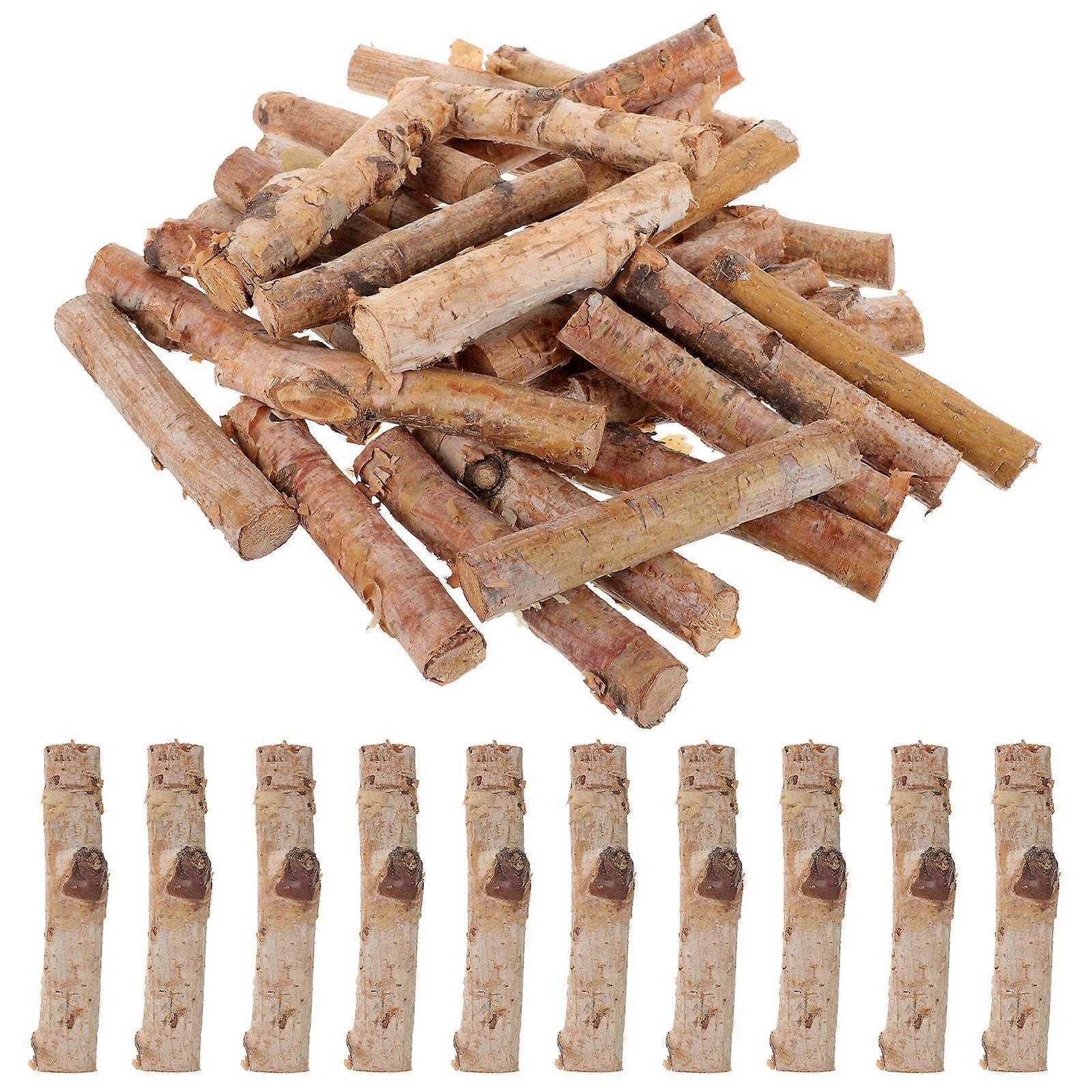 Light Brown Log Wood Sticks Wood Craft Sticks for Decor 30Pcs Natural Use
