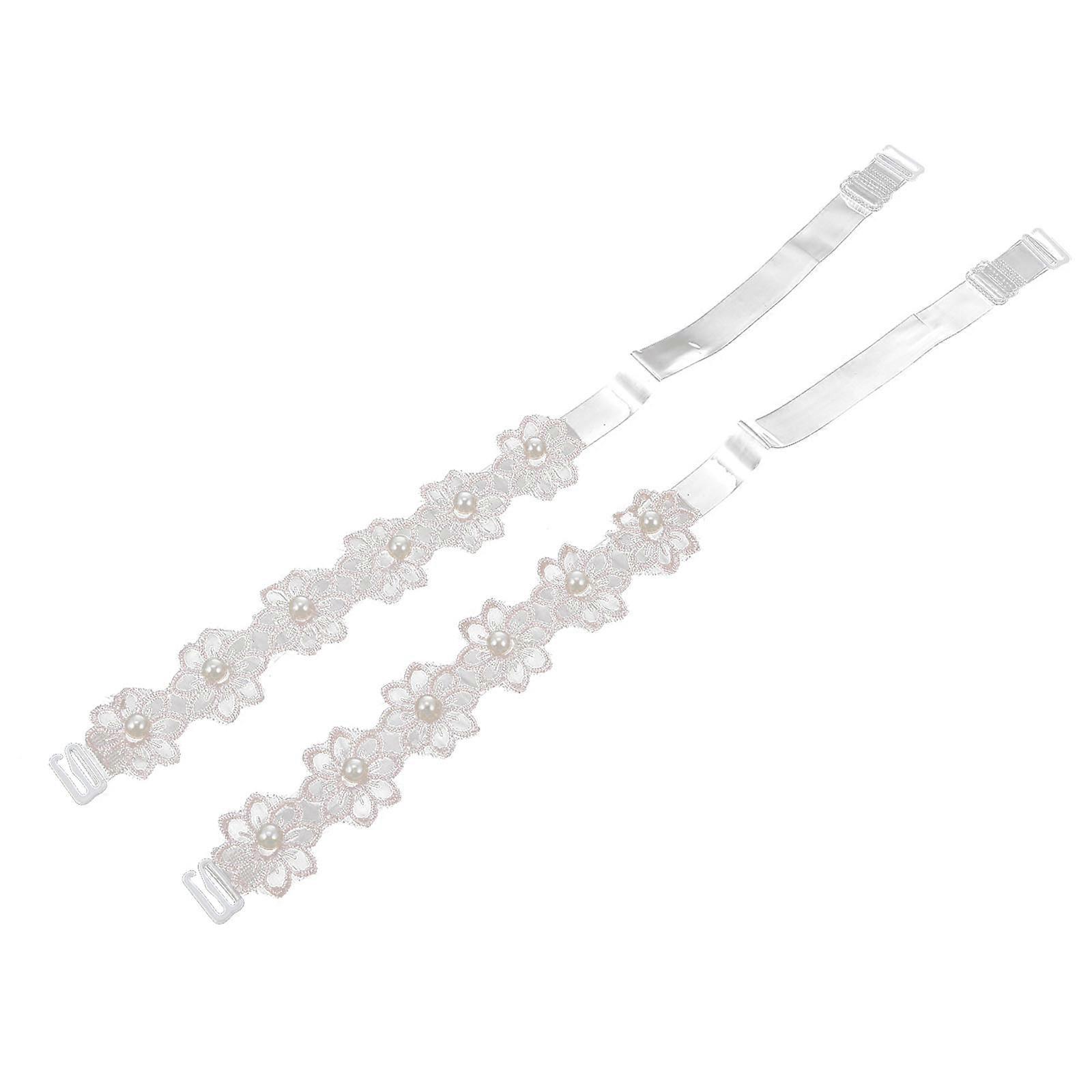 Pearl Underwear Straps for Non-Slip Function 5Sets Beige Shoulder Slings