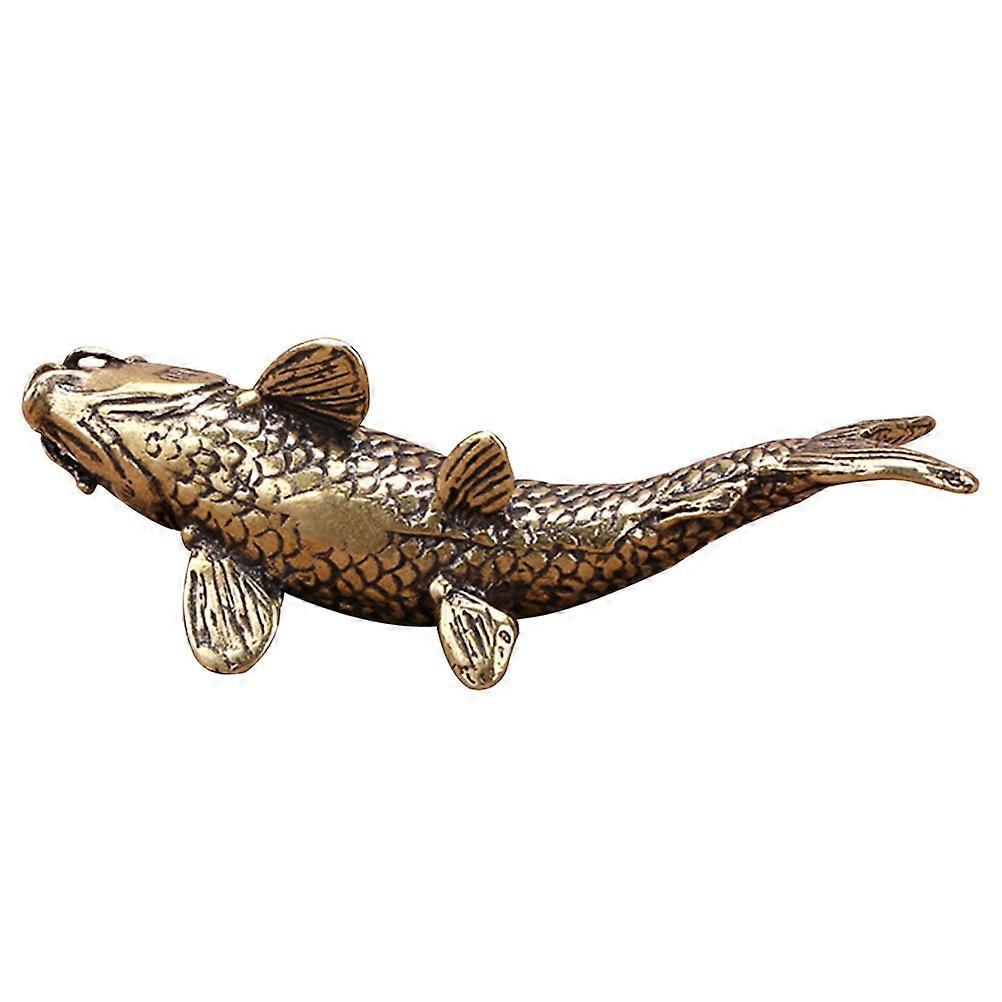 Light Brown Copper Carp Model for Desktop Adornment 4Pcs Decoration