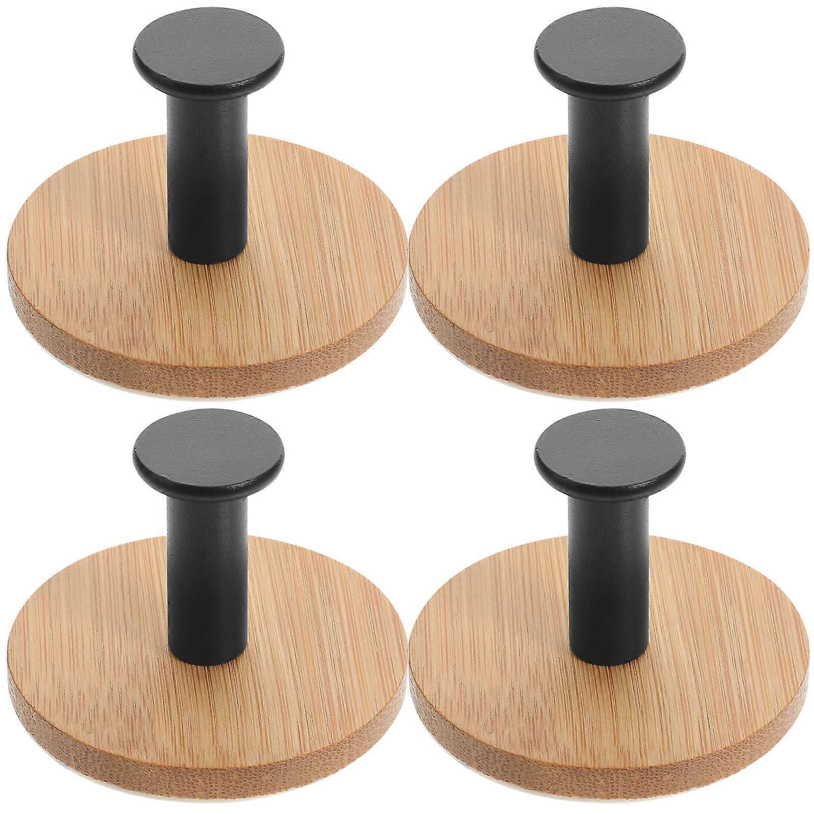 Bamboo Adhesive Wall Hook 16 Pcs Unique Wall Hooks For Bedroom And Dining .4X2.4X6.3In Designed For Hanging Lightweight Items