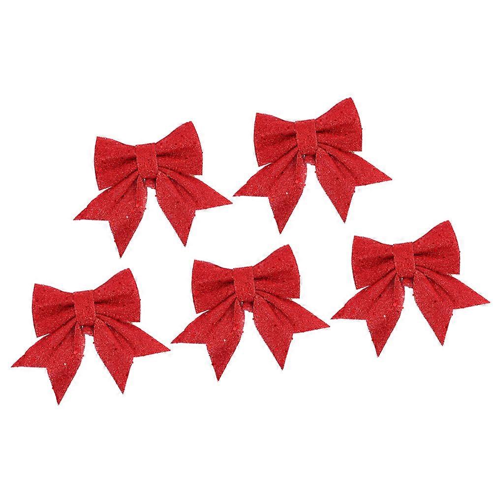 Weihnachtsbaum-Schleifen für Partys, 5 rote Perlen-Baumwollschleifen