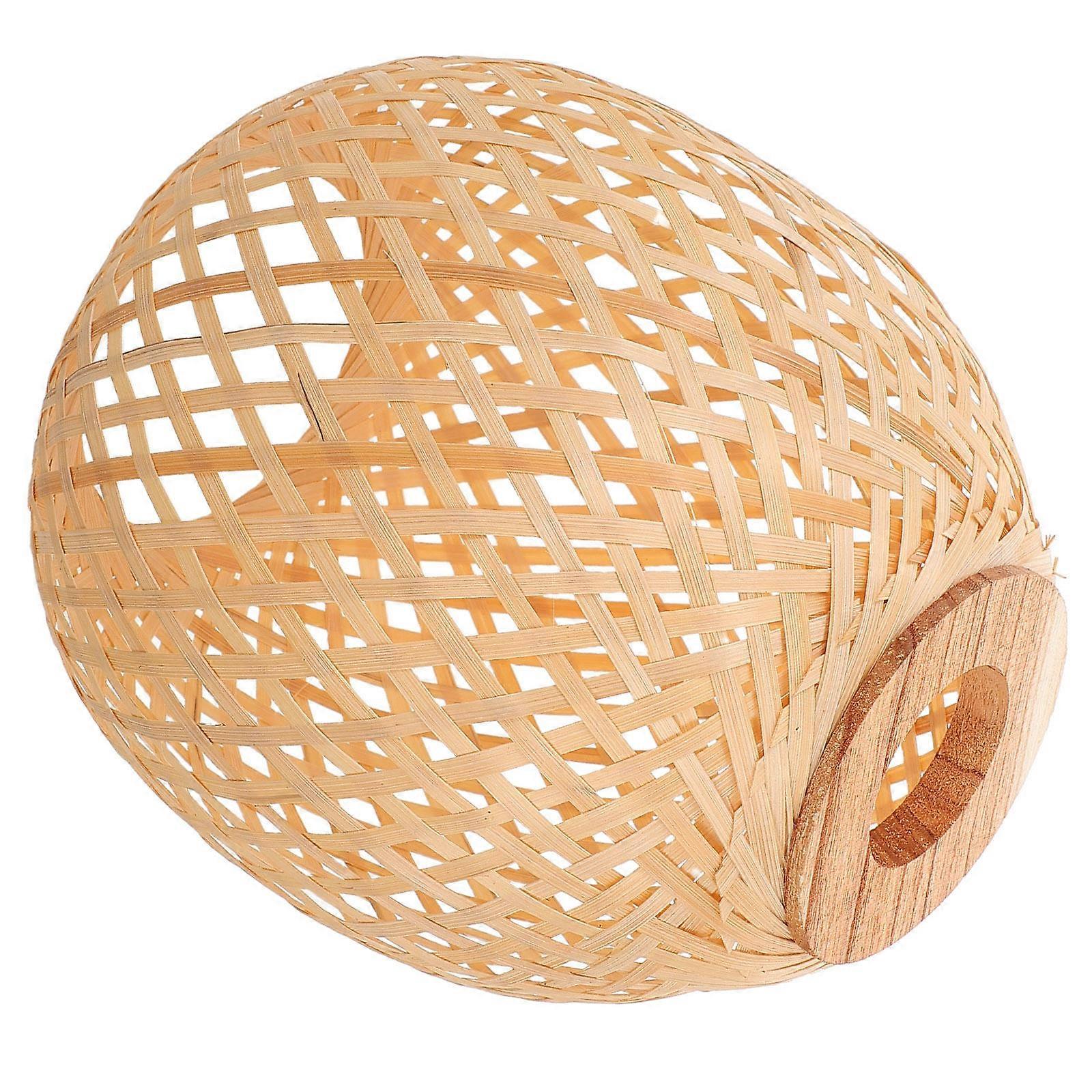 Bamboo Shades 3Pcs Handwoven Bamboo Pendant Lampshade For Intimate Gatherings With Light Yellow Ambient Lighting