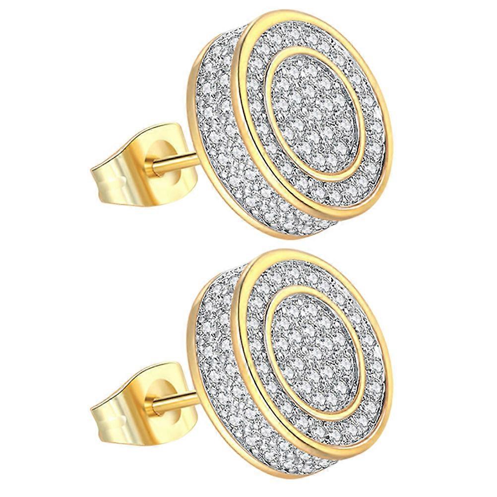 Hip Hop Ear Stud Earrings for Men Decorative Use 3Pairs Multi Alloy Material