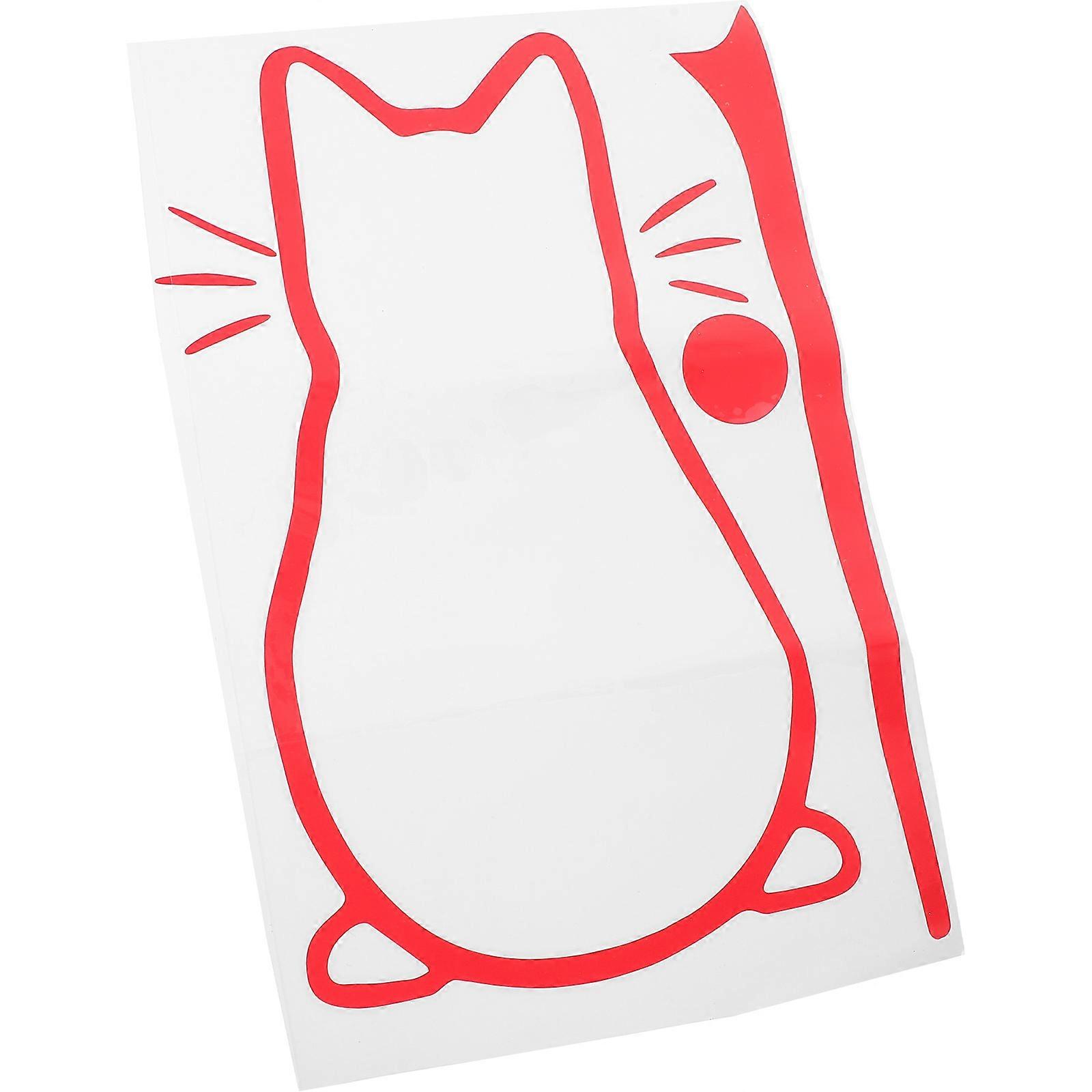 Creative Cartoon Cat Car Sticker Set For Vehicle Decoration And Home Adornment In Red Made From Durable Paper 3Pcs
