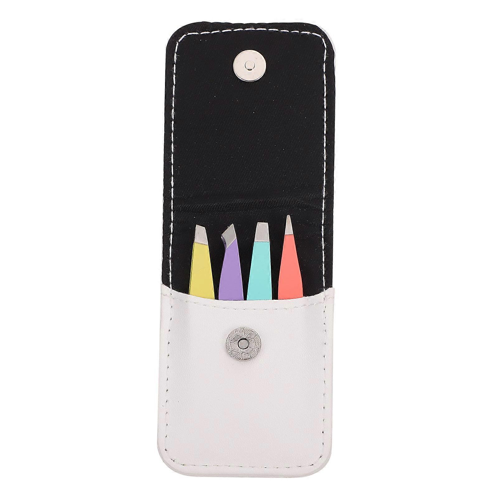 Pinces à sourcils en acier inoxydable pour une coupe précise, 4 pièces