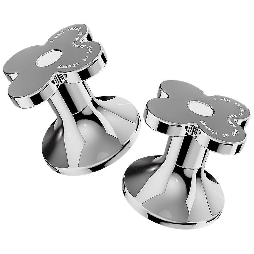 Toilet Water Tank Button for Home Use Silver Flower Shape 8Pcs Set