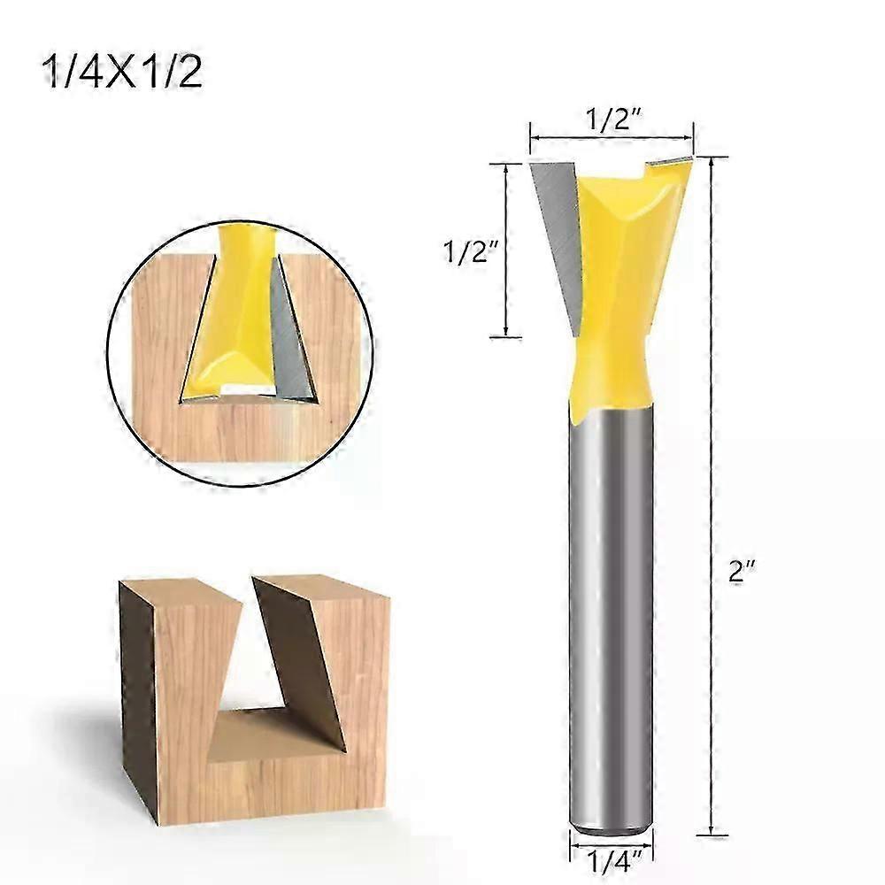 6mm Shank 1/4 Dovetail Joint Router Bits Set 14 Degree Woodworking Engraving Bit Milling Cutter for Wood