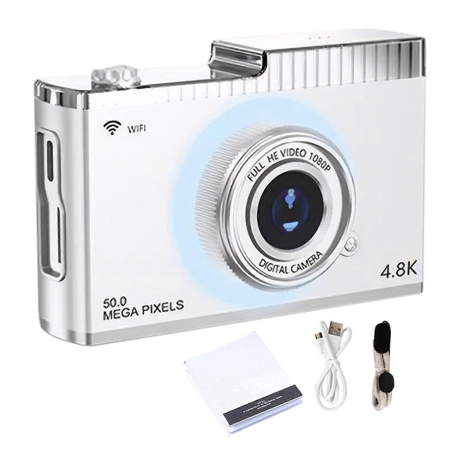 Bluethy Digital Camera with Dual Lenses IPS Display Autofocus Zoom Anti-Shake Rechargeable Wireless Sharing Wi-Fi Selfie Camera
