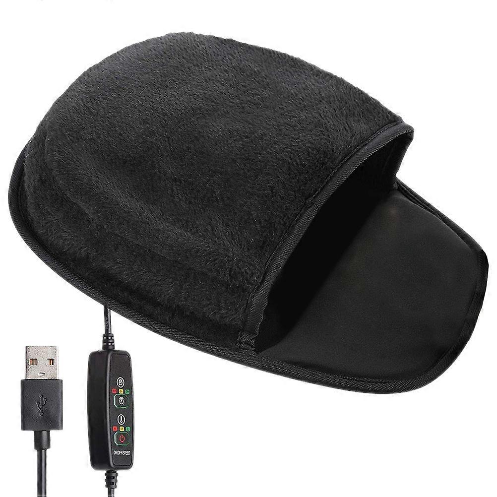 Black Heated Mouse Pad USB Heating for Winter Hand Warmer 2Pcs