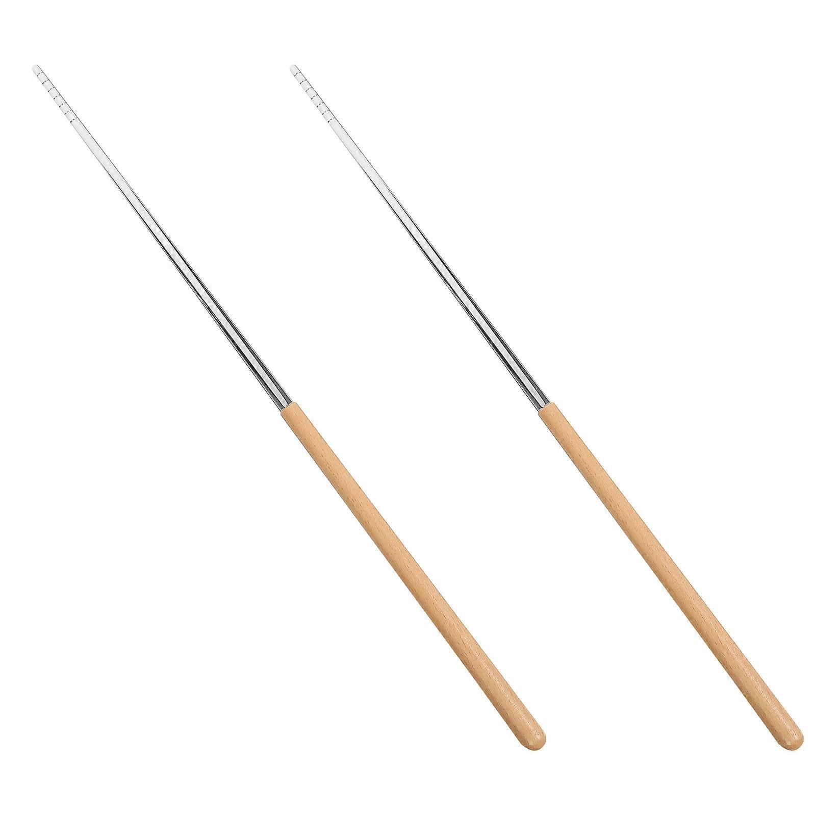Portable Frying Chopsticks for Home Use Stainless Steel 1Pair Silver