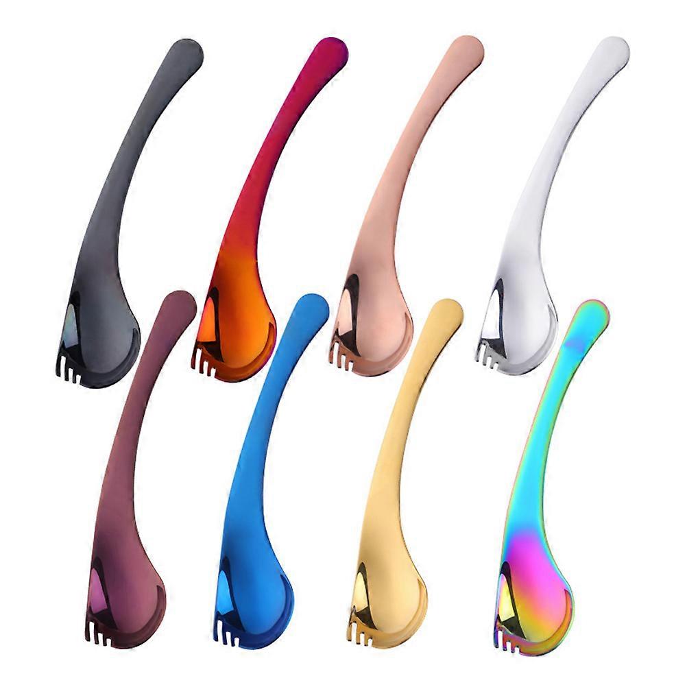 Blue Stainless Steel Fruit Fork Spoon for Eating Fruit 3Pcs Flatware