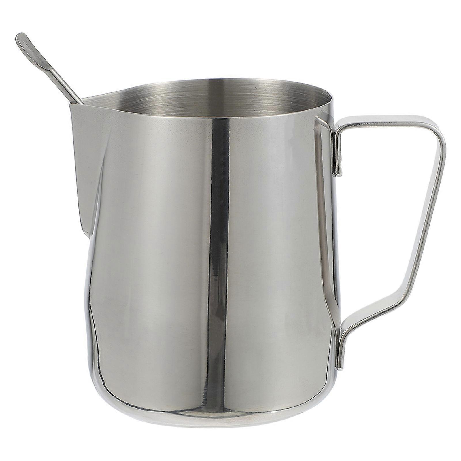 Milk Frothing Cup Stainless Steel Silver for Kitchen Use