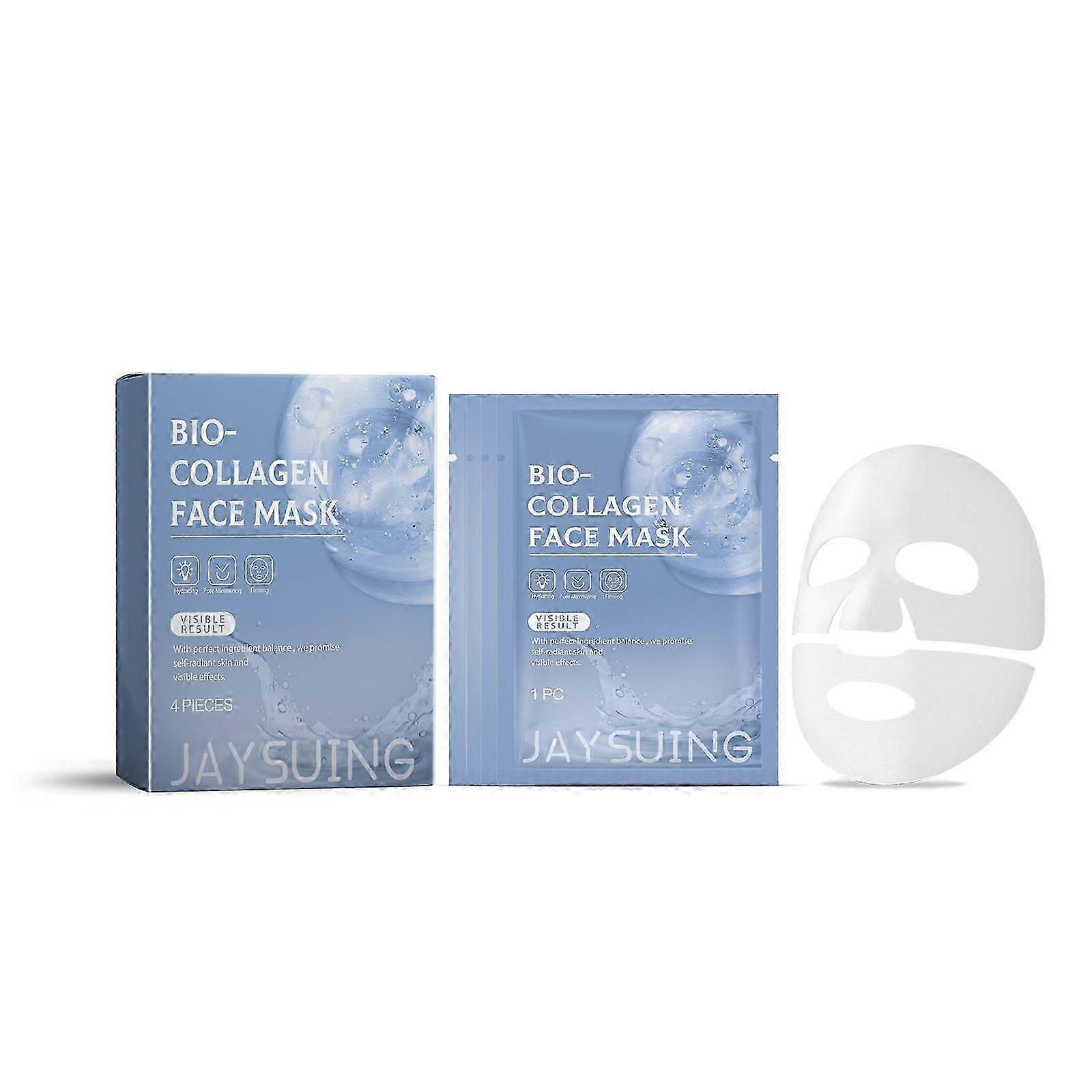 Collagen Hydrating Facial Mask - Moisturize, Tighten & Reduce Fine Lines (4 Pieces)