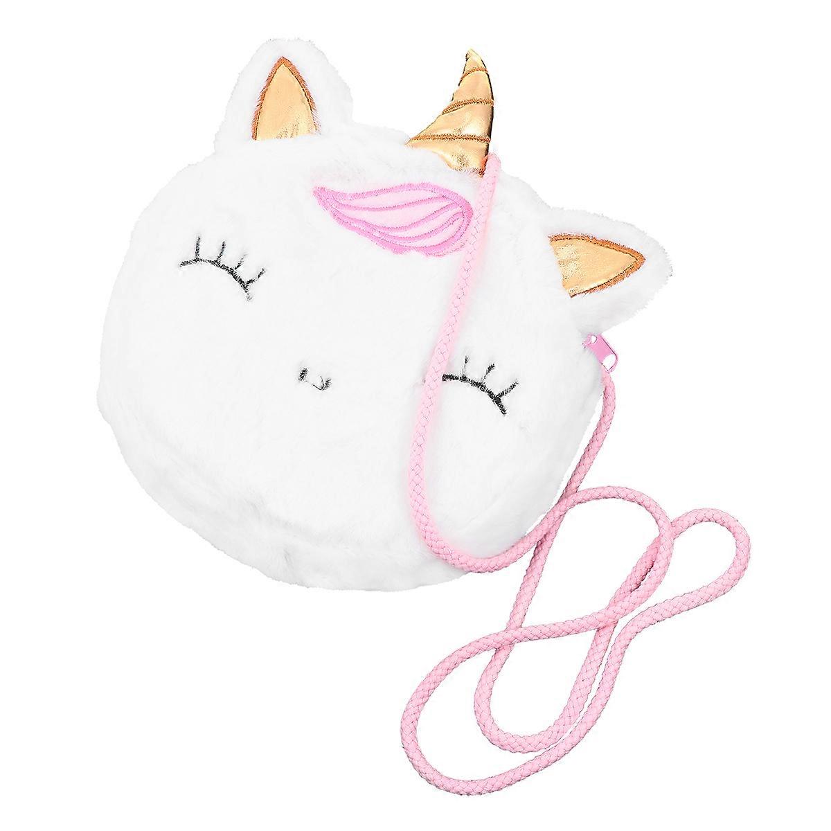 Stylish Unicorn Shape Bag Cross Body Bag for Storage 1Pcs Portable Plush