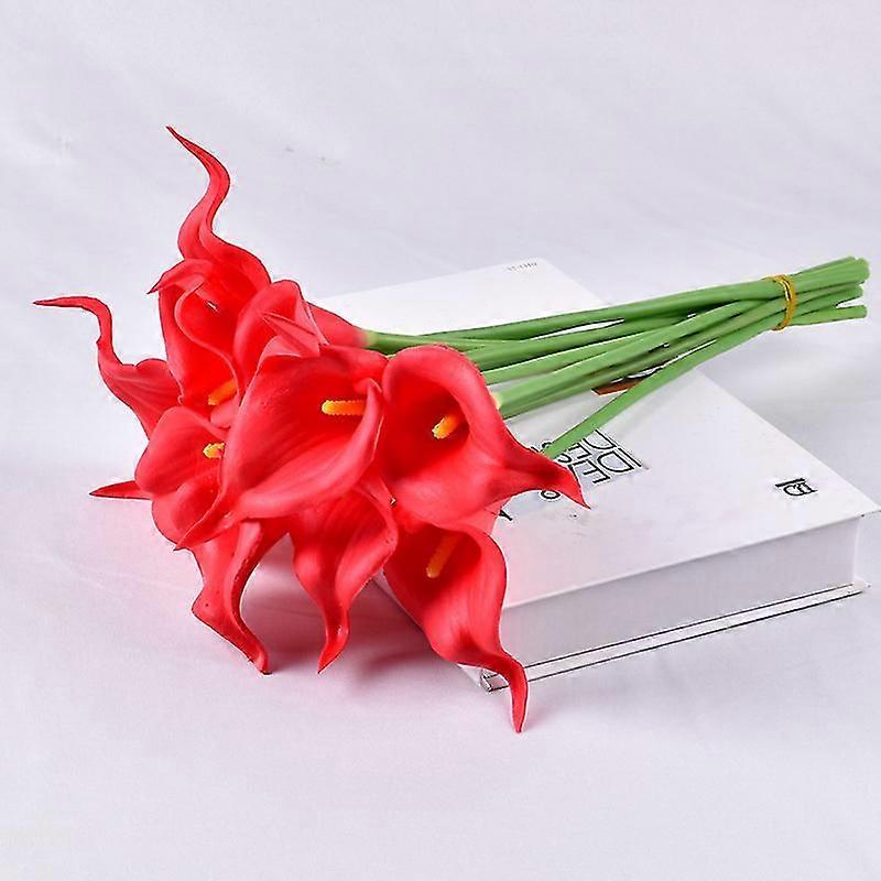 Artificial Calla Lily 10pcs Orange Flowers Artificial Lillies Flowers Bouquet Fake Calla Lillies Plant Dcor For Flower Arrangement Wedding, Braidal, H