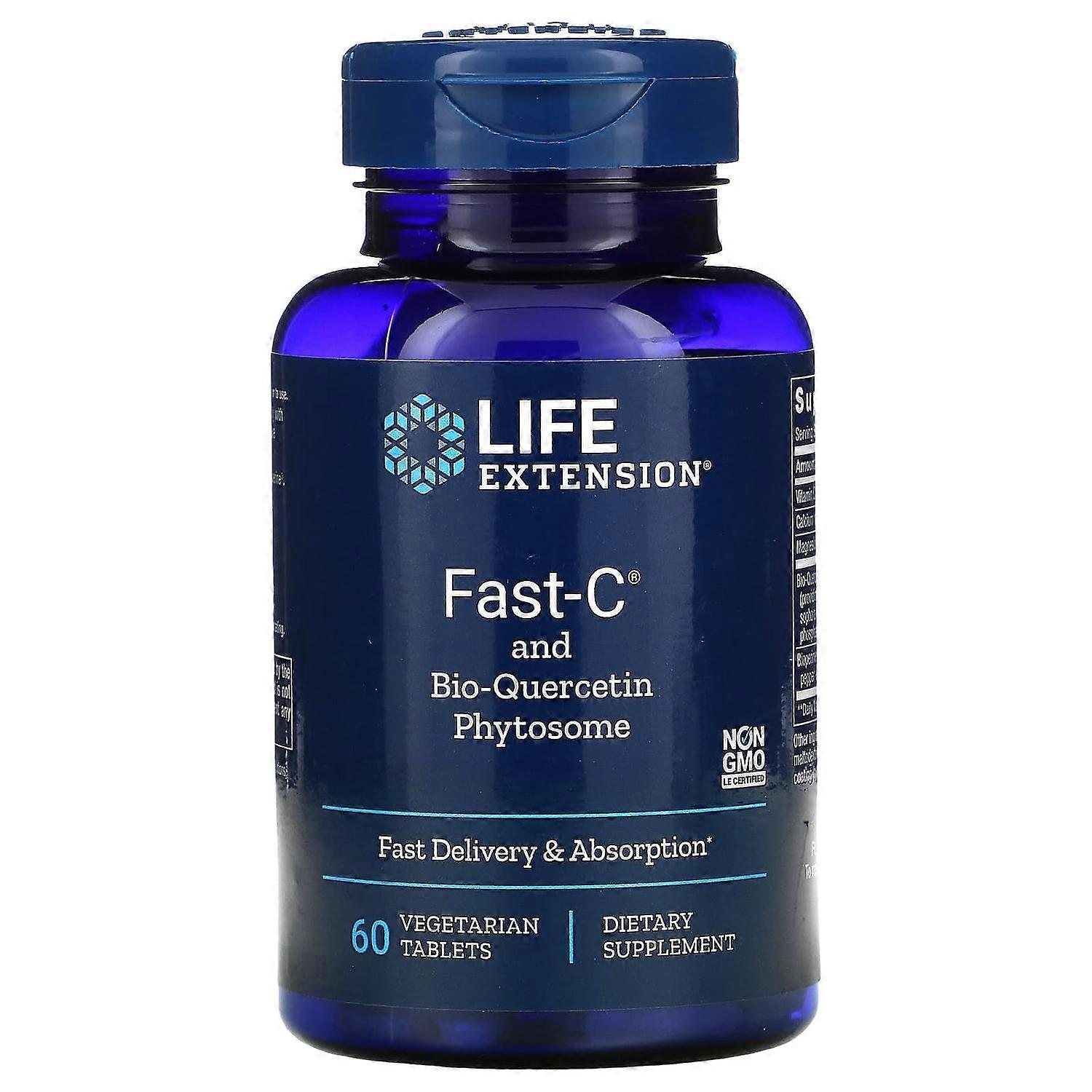 Life Extension, Fast-C and Bio-Quercetin Phytosome, 60 Vegetarian Tablets