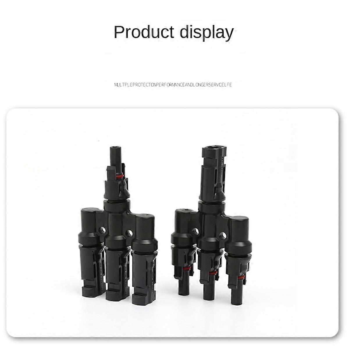 Photovoltaic Connector T-Type Four-Way One-Point Four-Way Conversion Connector Solar Panel Assembly Parallel Plug