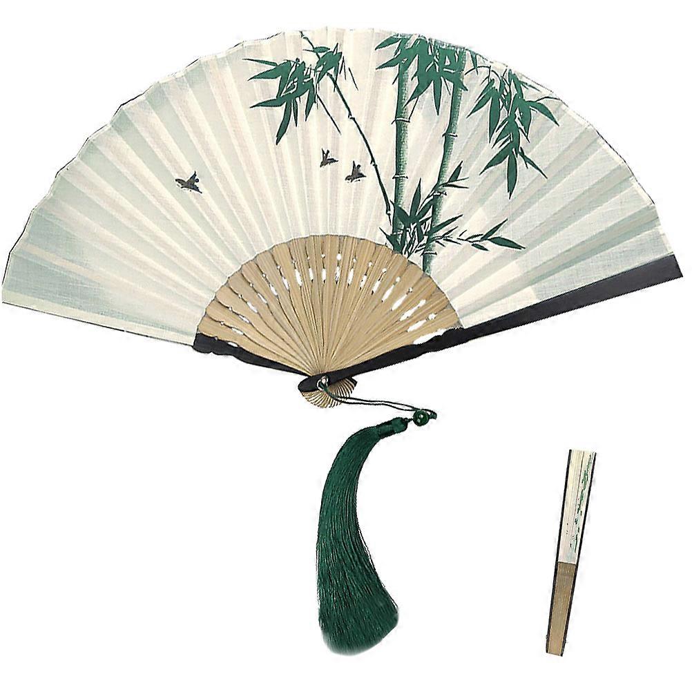 Dancing Fan Folding Hand Fan for Decoration 5Pcs Bamboo and Cloth