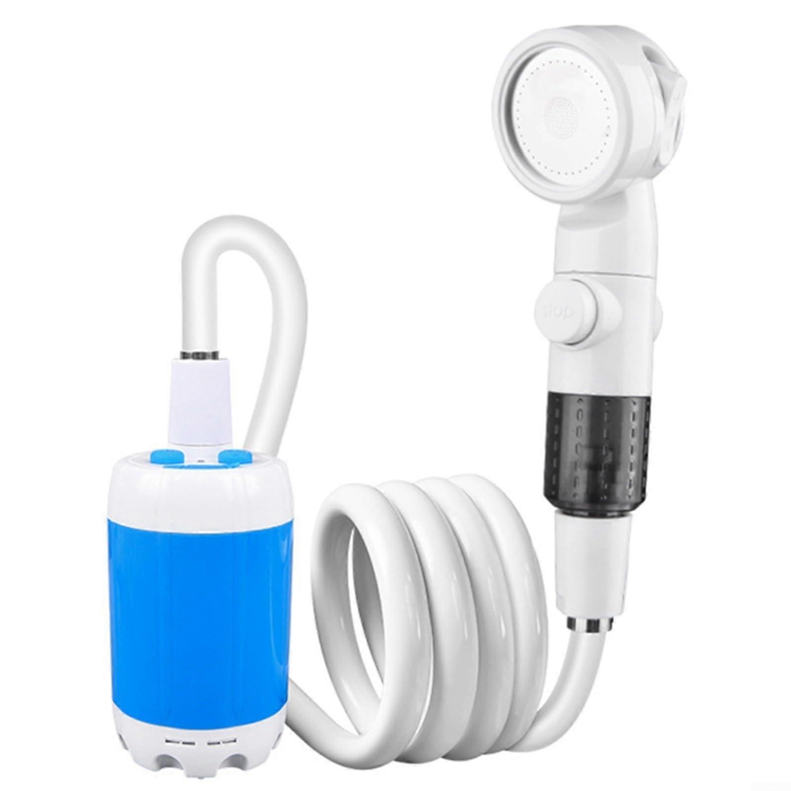 Camping Shower Pump Rechargeable Battery Dual Water Flow Portable Design With Hose And Hooks
