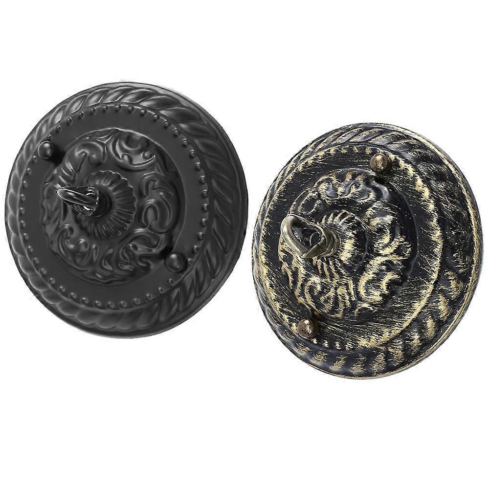 Metal Ceiling Light Plate Canopy with Hook for Vintage Pendant Light 2Sets