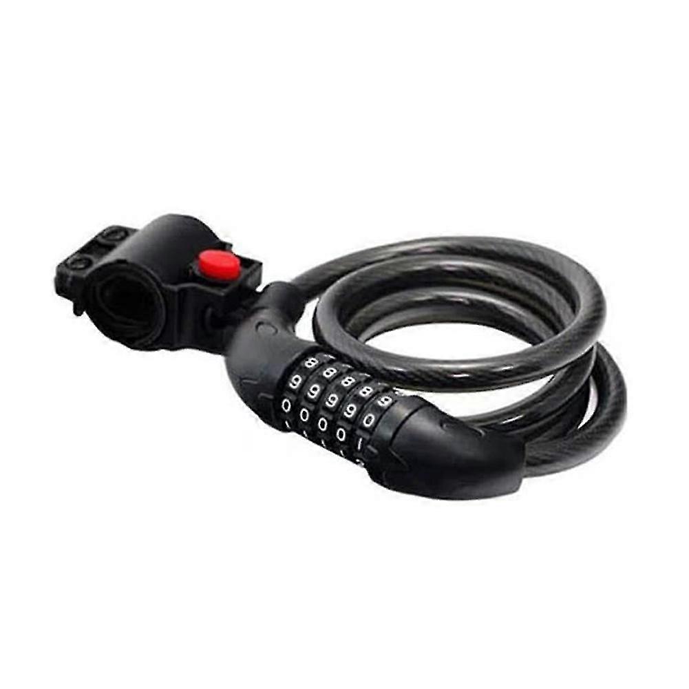 Bike Lock 5 Digit Code Combination Bicycle Security Lock Steel Cable Spiral Cycling Lock