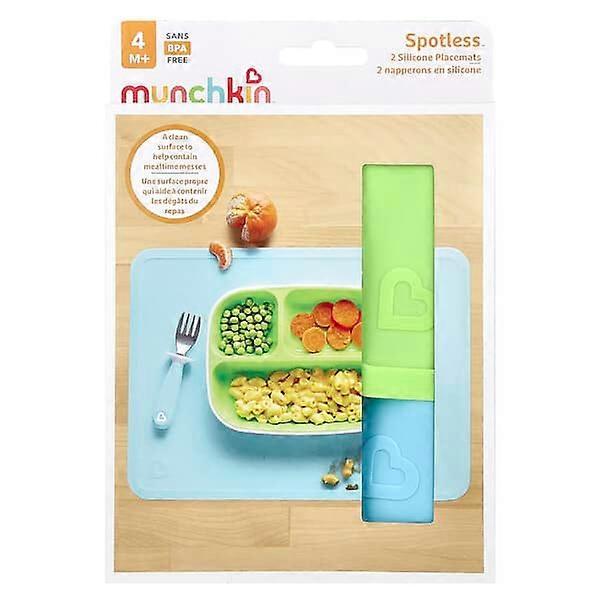 Munchkin, SpotlessÃÂÃÂ¢ÃÂÃÂÃÂÃÂ¢, Silicone Placemats, 4 Months+, 2 Count