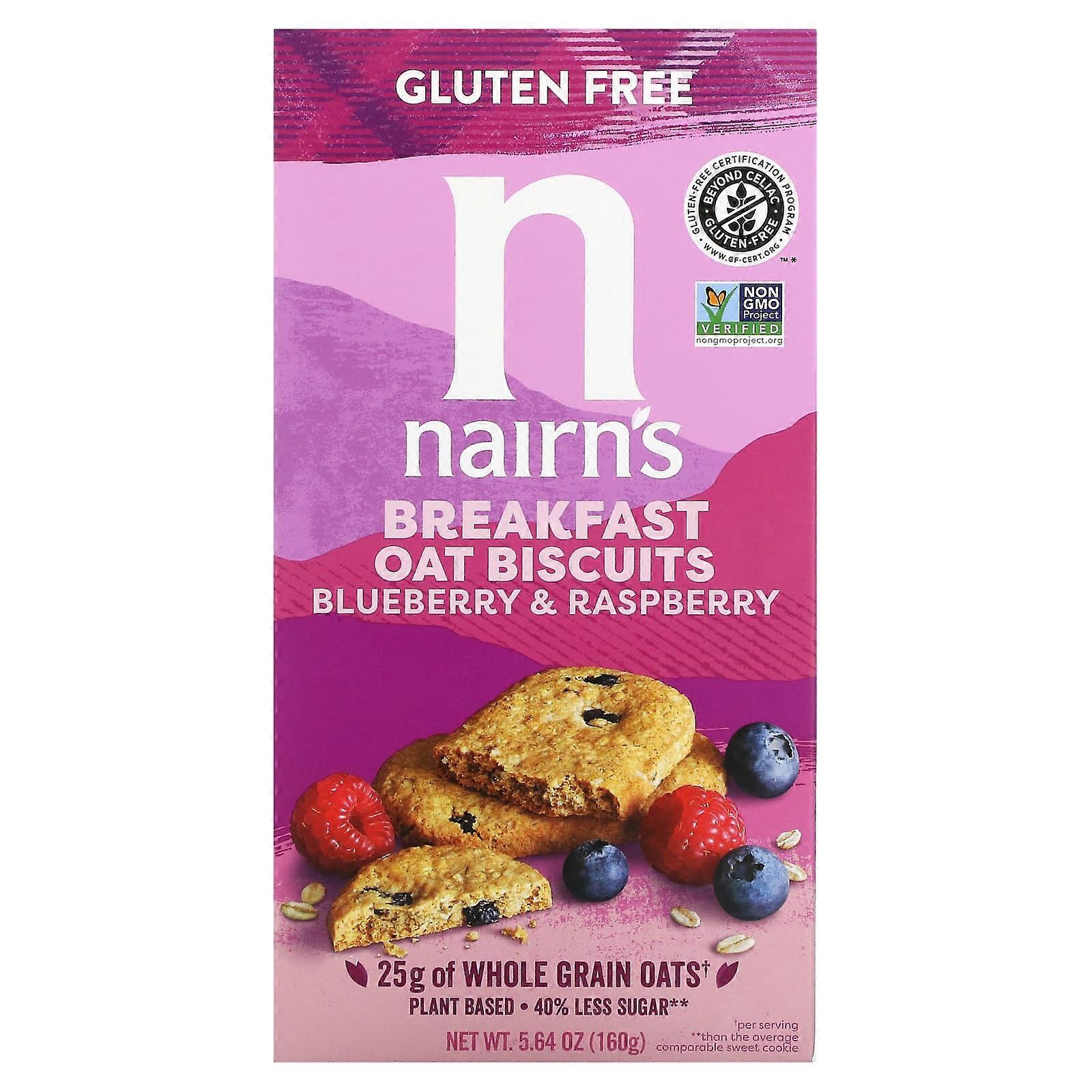 Breakfast Oat Biscuits, Blueberry & Raspberry, 5.64 oz (160 g)