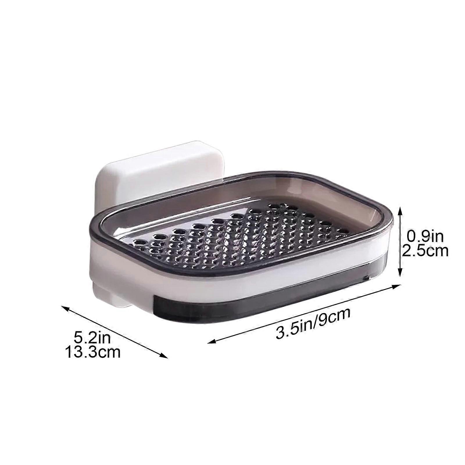 Ajauxi Double Layer Soap Dish with Suction Cup, No-Drill Removable Holder for Shower, Bathroom, Tub & Sink